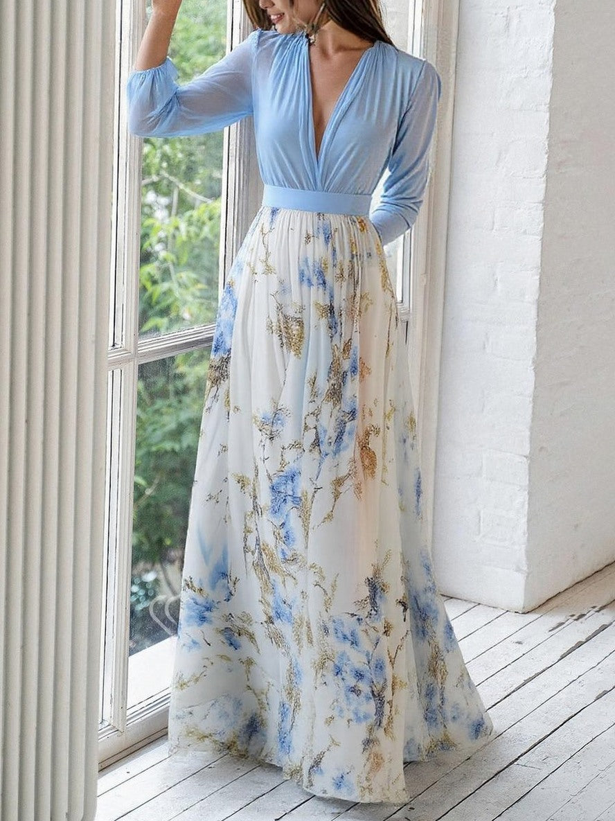 Chiffon Long Sleeve Maxi Dress