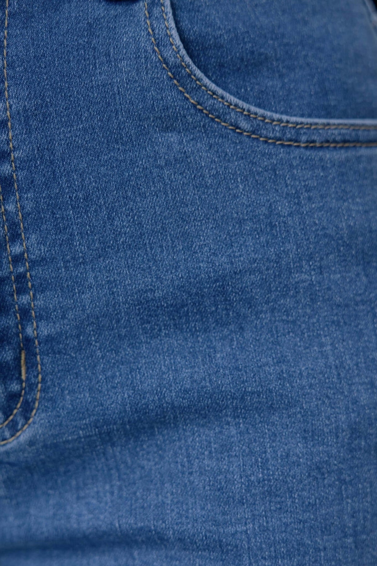 Denim High Rise Wide Leg Pants