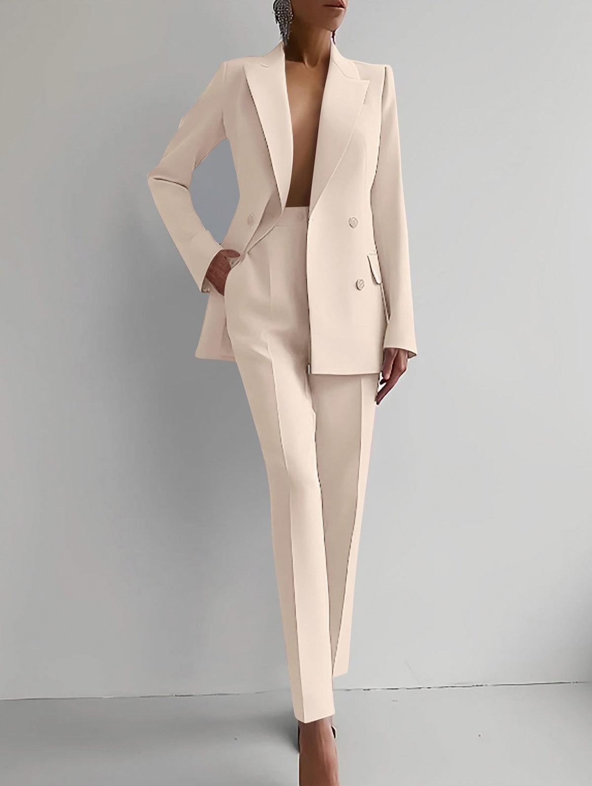 Double Breasted Blazer Two Piece Set