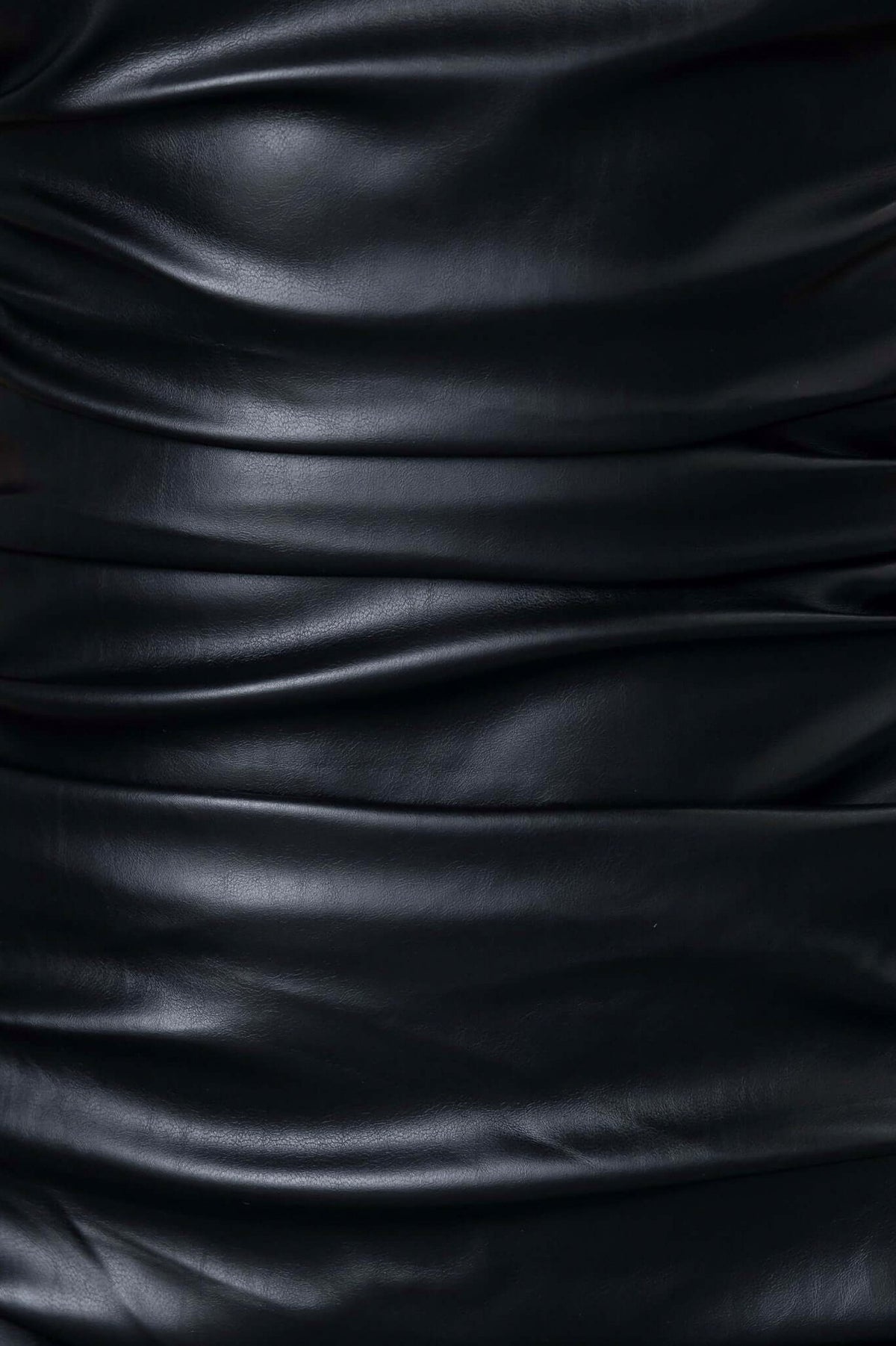 Faux Leather Halter Mini Dress