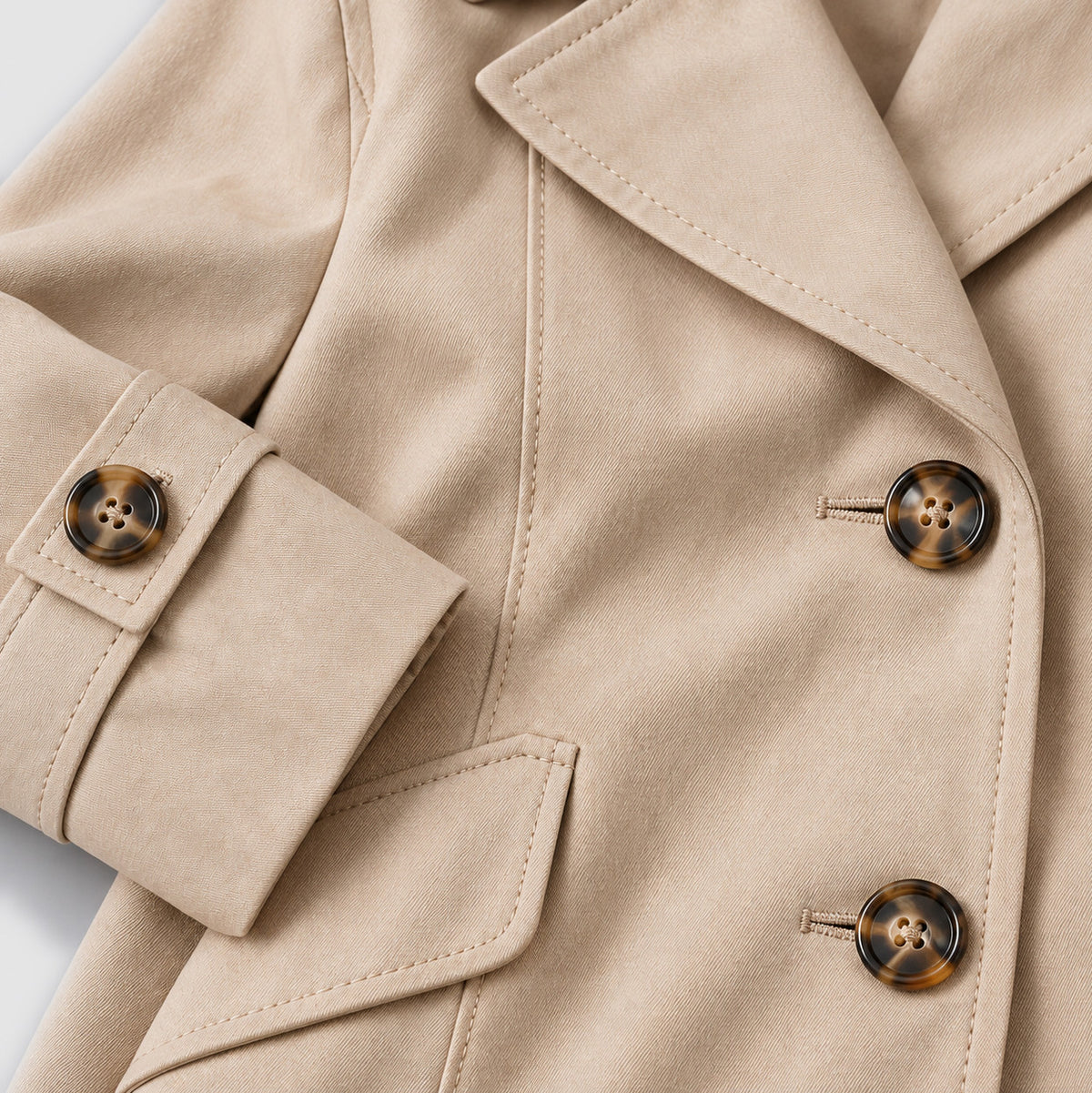 Fitted Long Sleeve Trench Coat
