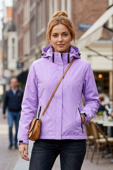Hooded Long Sleeve Rain Jacket