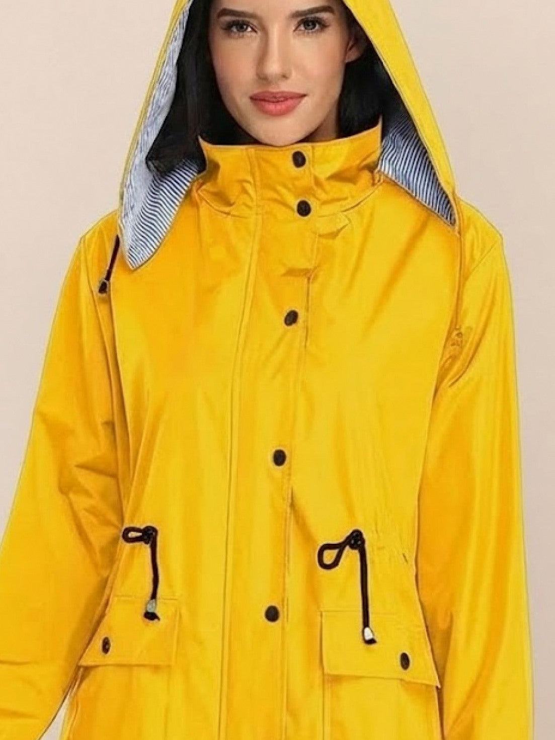 Long Sleeve Hooded Snap Button Jacket