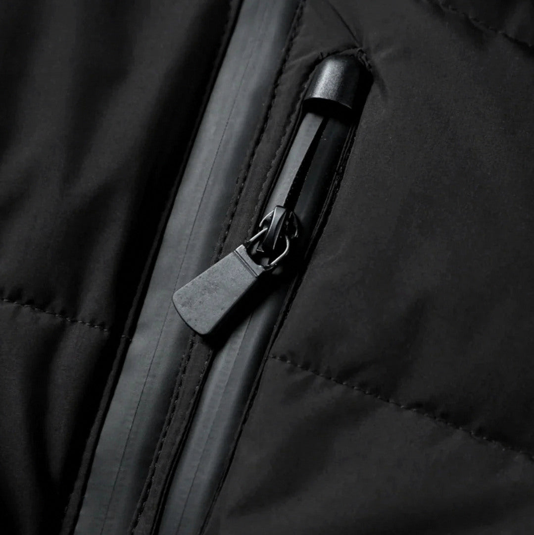 Quilted Belted Long Sleeve Puffer Jacket