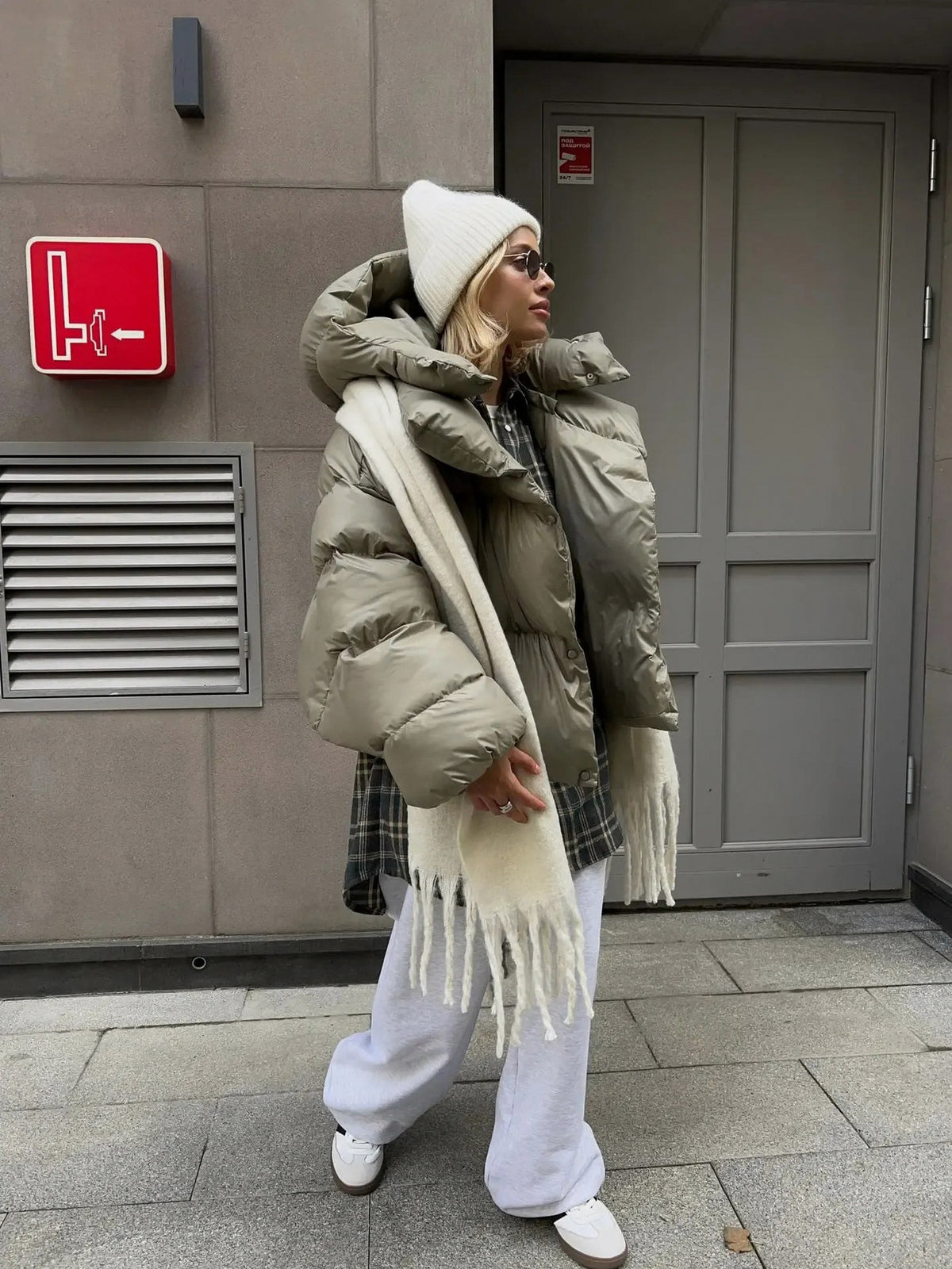 Quilted High Collar Puffer Jacket