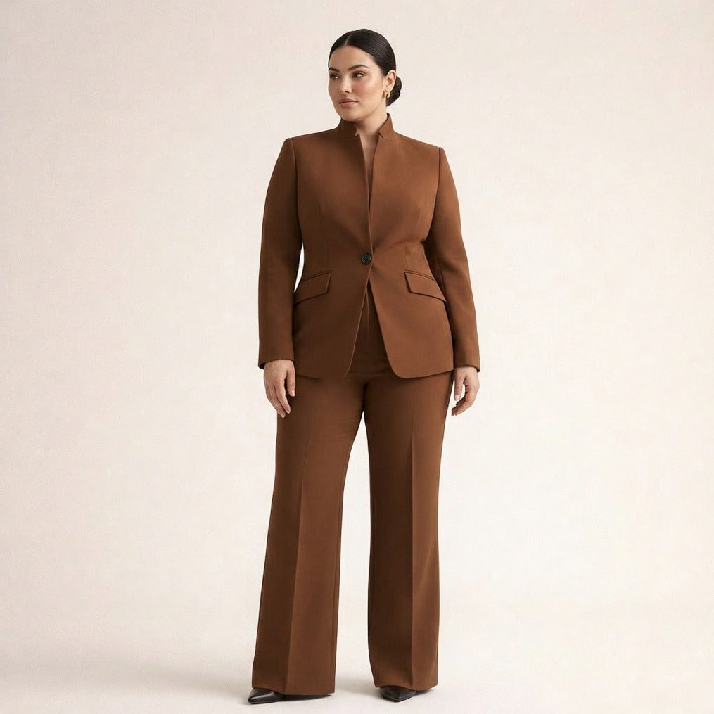Stand Collar Long Sleeve Blazer