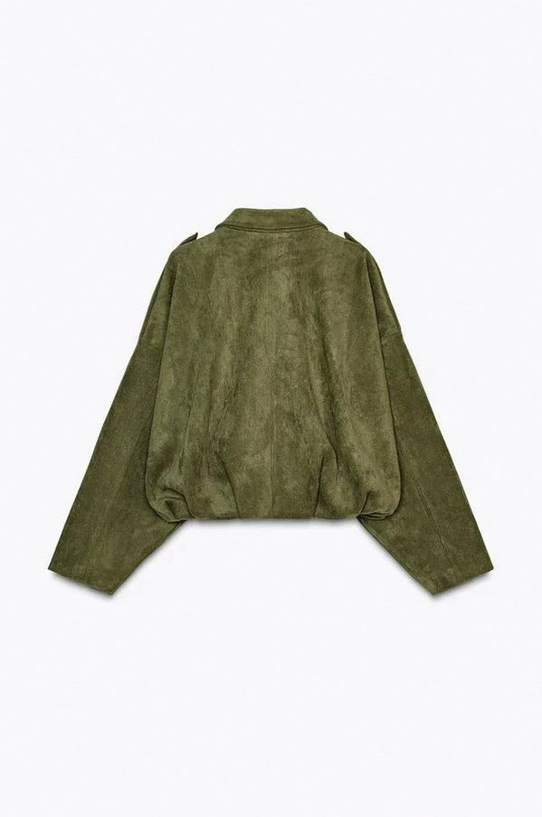 Suede Oversized Long Sleeve Jacket