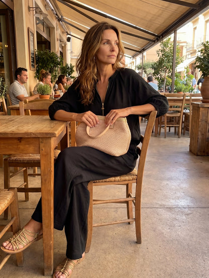 Balloon Sleeve Wide Leg Two Piece Set