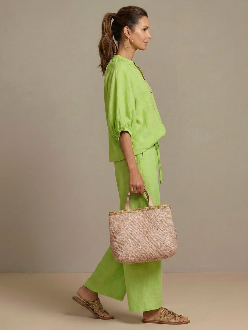 Balloon Sleeve Wide Leg Two Piece Set
