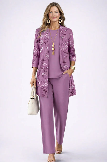 Open Front Cardigan and Pants Matching Set