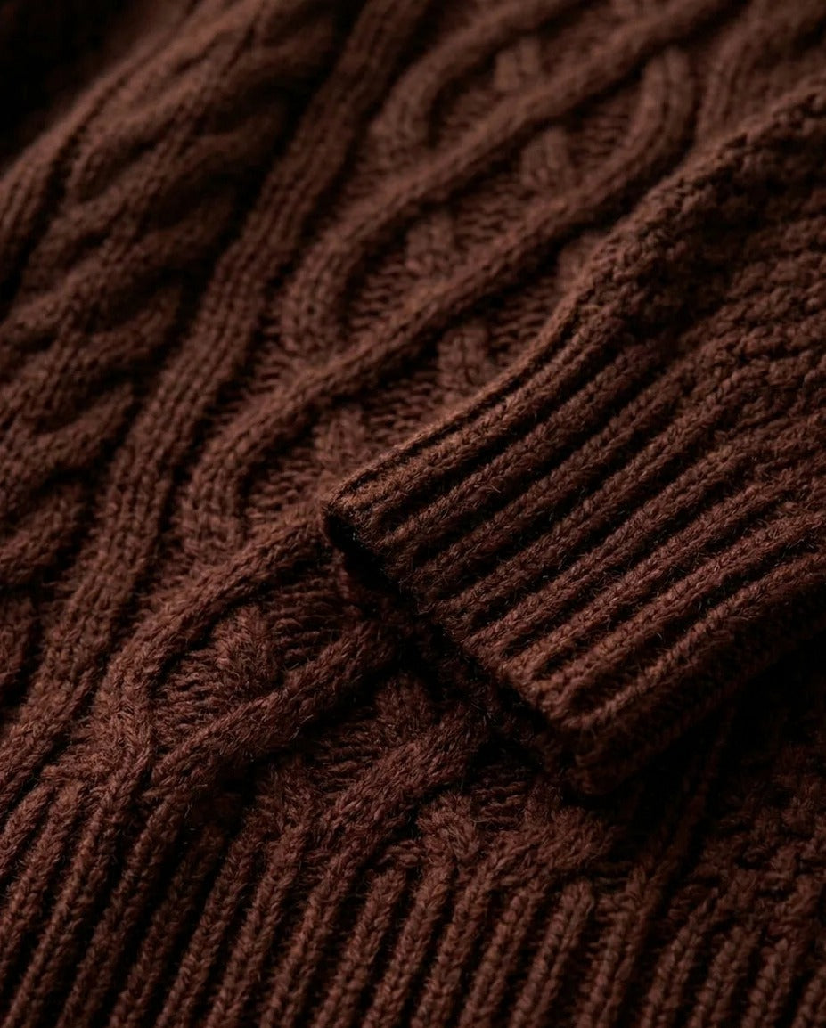 Cable Knit Long Sleeve Sweater Dress