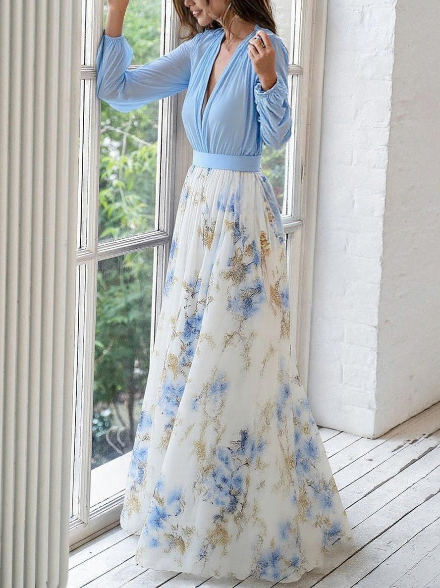 Chiffon Long Sleeve Maxi Dress