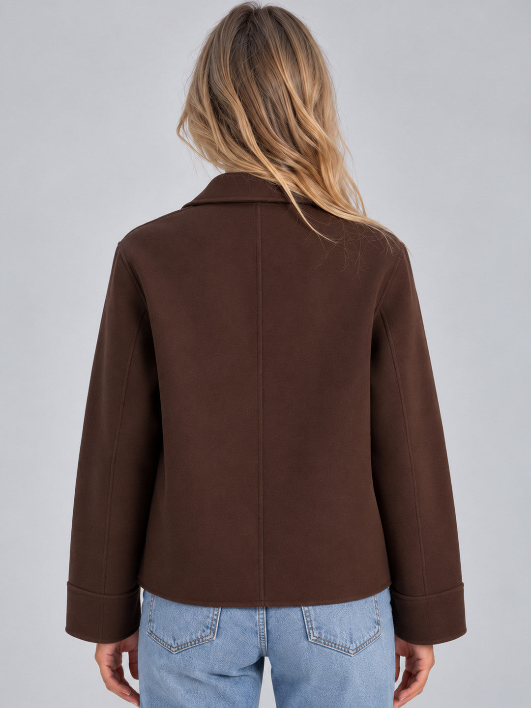 Collared Long Sleeve Button Front Jacket