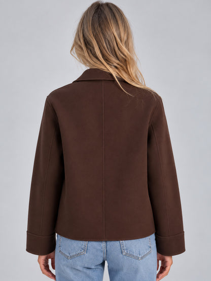 Collared Long Sleeve Button Front Jacket