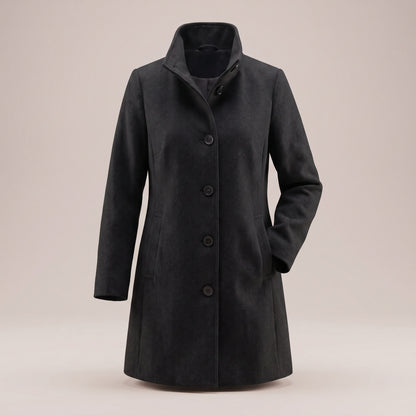 Collared Single Breasted Long Sleeve Coat