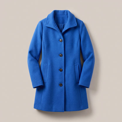 Collared Single Breasted Long Sleeve Coat