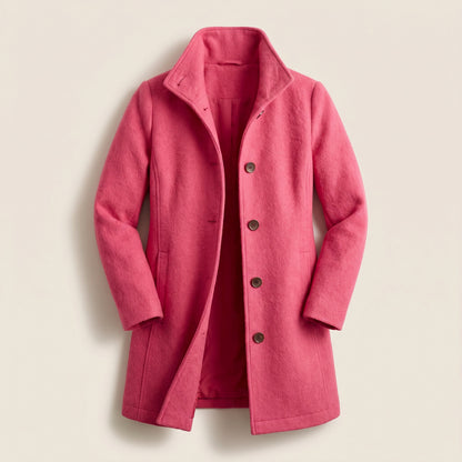 Collared Single Breasted Long Sleeve Coat