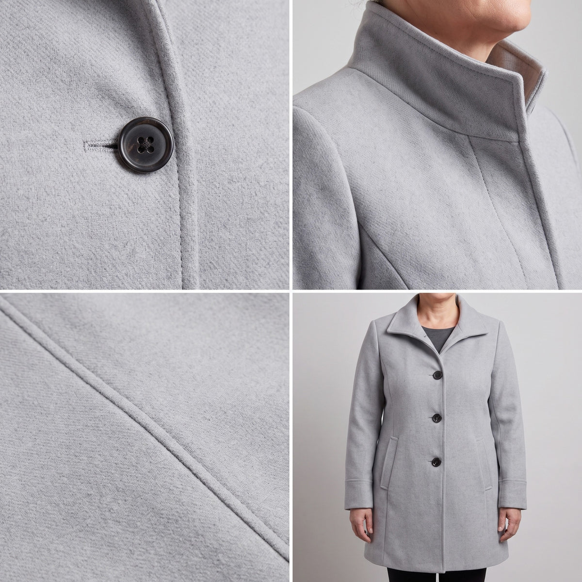 Collared Single Breasted Long Sleeve Coat