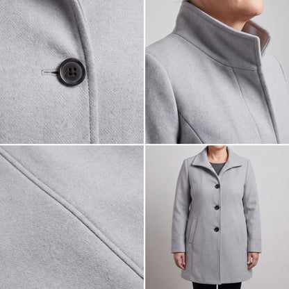 Collared Single Breasted Long Sleeve Coat