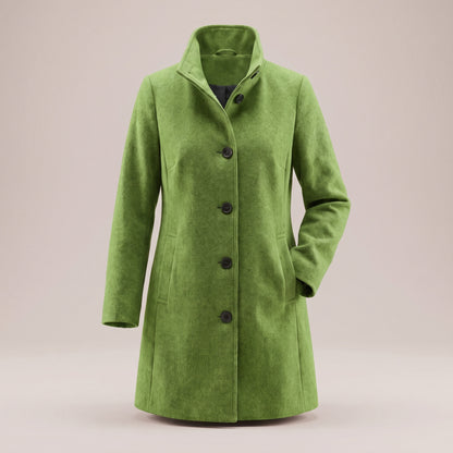 Collared Single Breasted Long Sleeve Coat