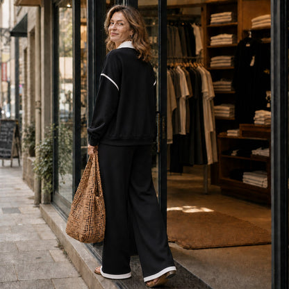 Collared Long Sleeve Two Piece Set