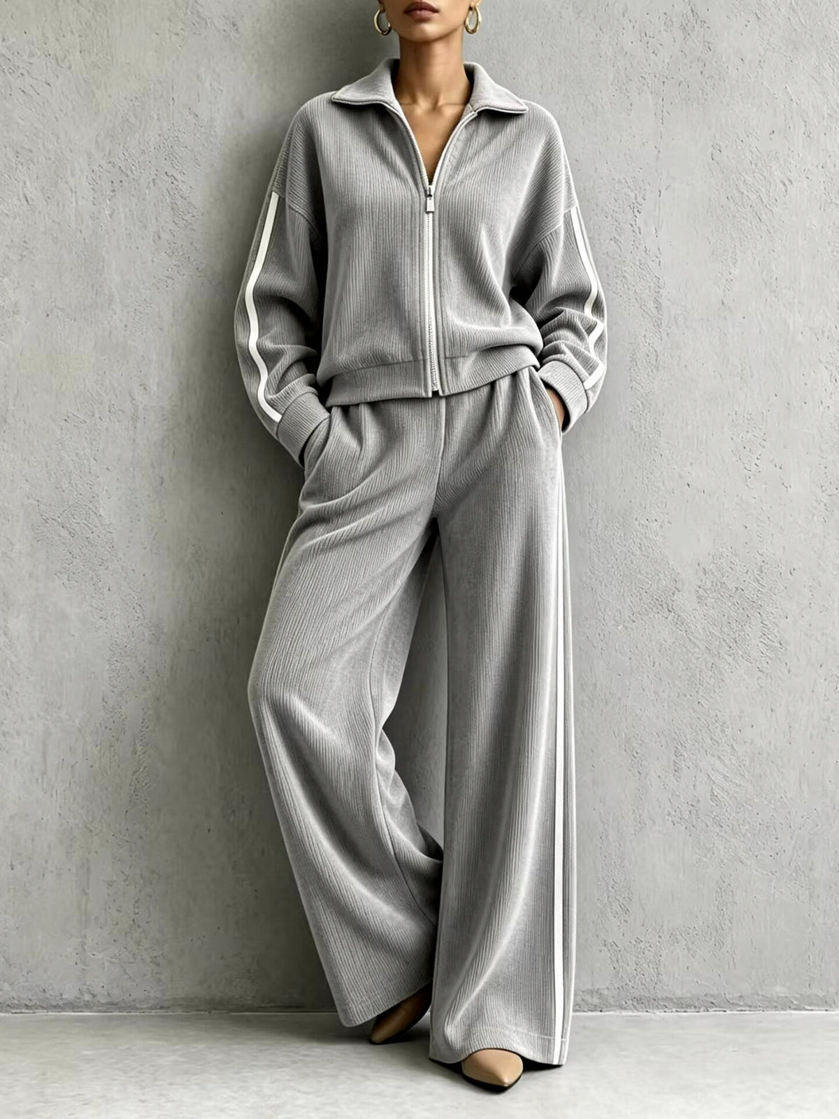 Corduroy Long Sleeve Two Piece Set