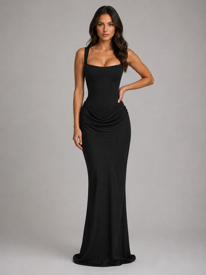 Corset Square Neck Maxi Dress