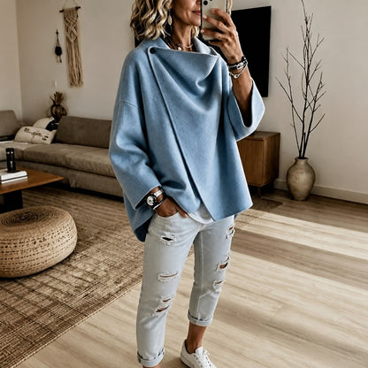 Cowl Neck Button Detail Jacket