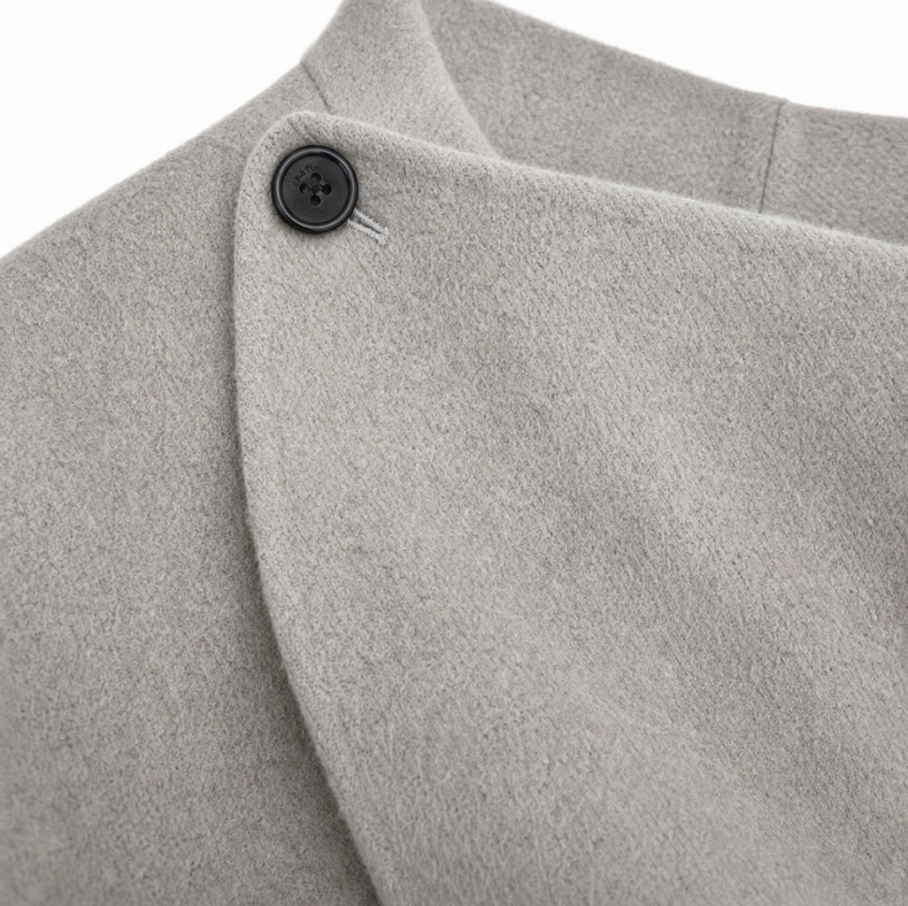 Cowl Neck Button Detail Jacket