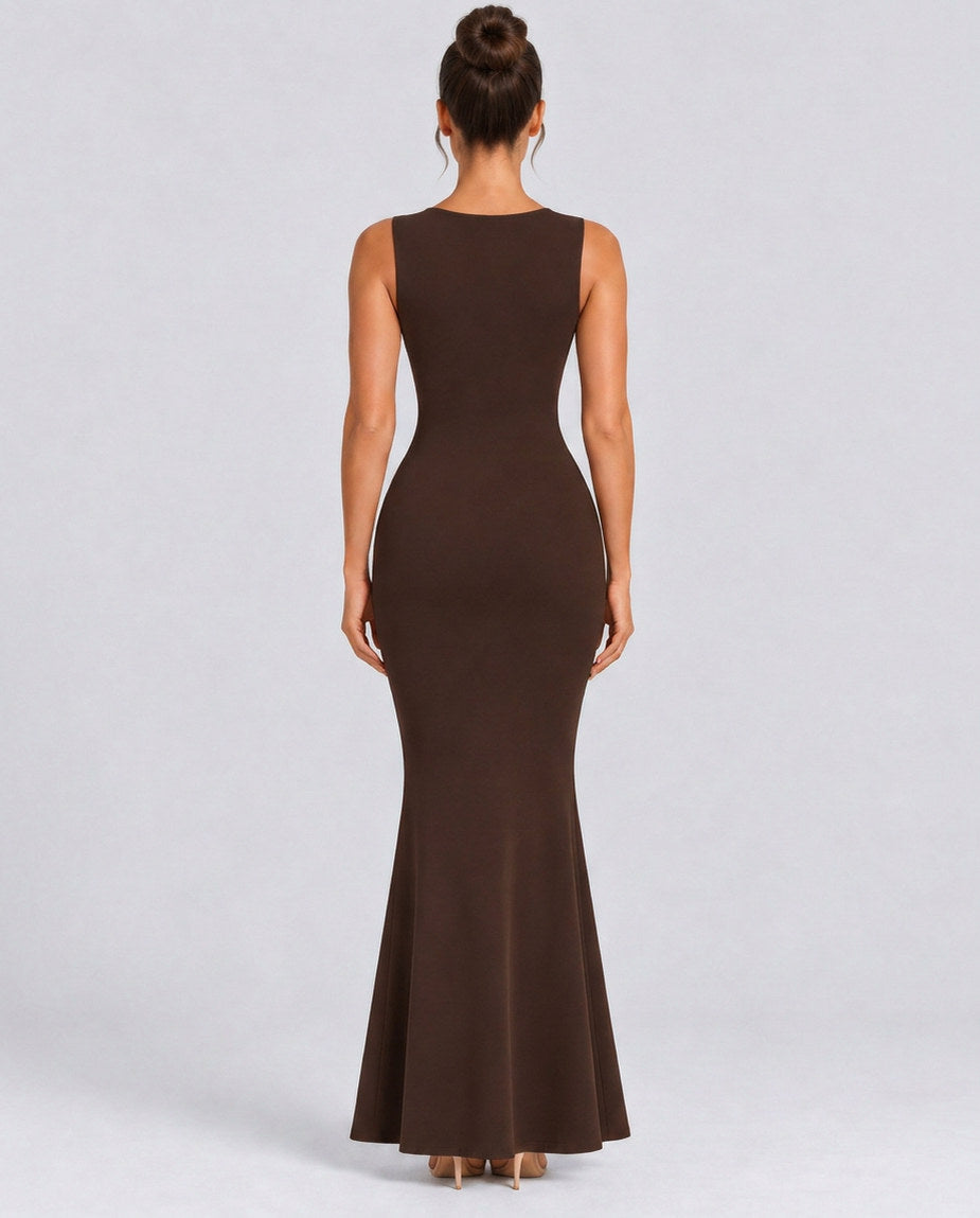 Cowl Neck Mermaid Maxi Dress