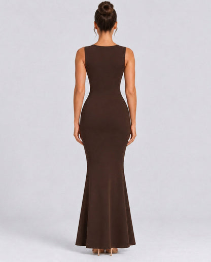 Cowl Neck Mermaid Maxi Dress