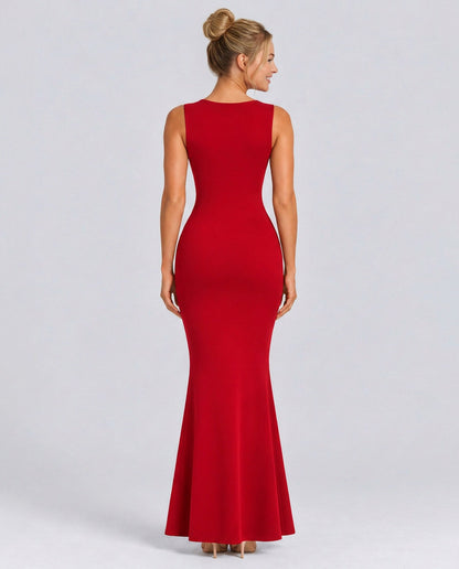 Cowl Neck Mermaid Maxi Dress