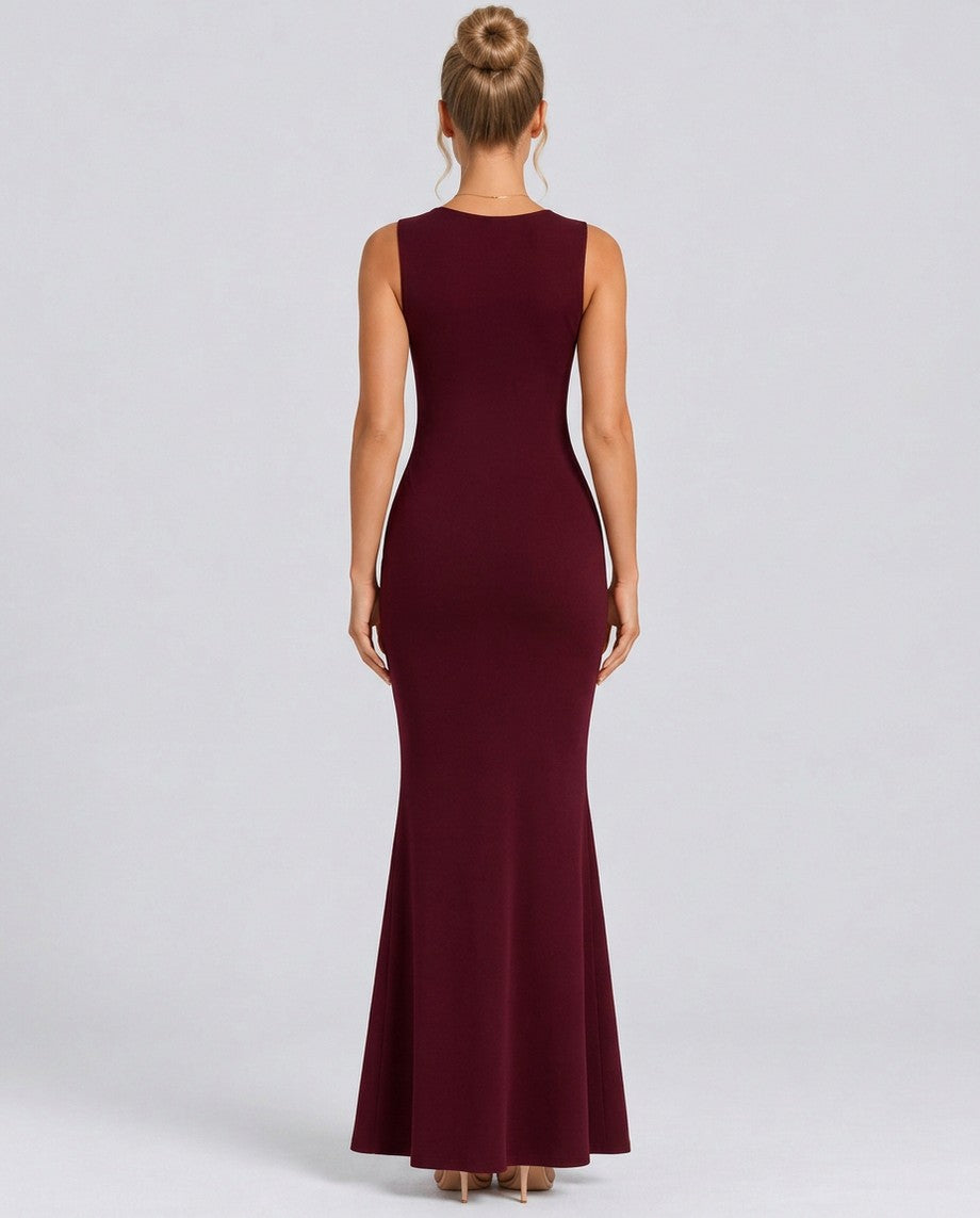Cowl Neck Mermaid Maxi Dress