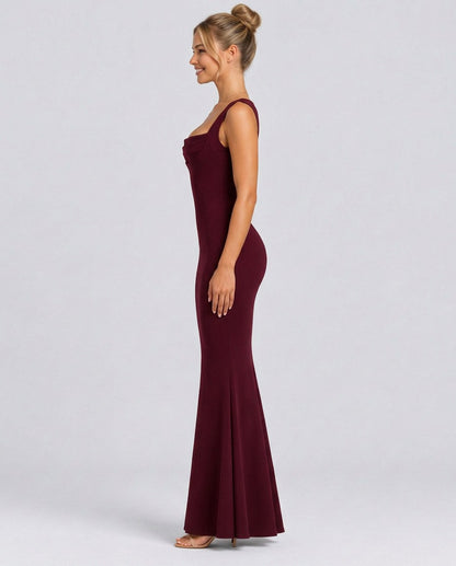 Cowl Neck Mermaid Maxi Dress
