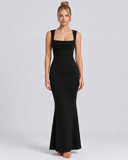 Cowl Neck Mermaid Maxi Dress