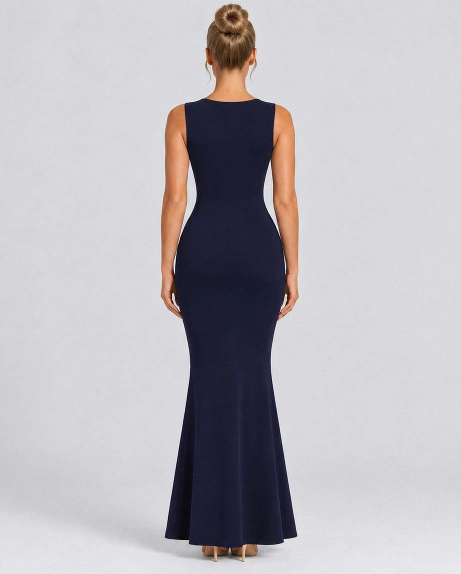 Cowl Neck Mermaid Maxi Dress