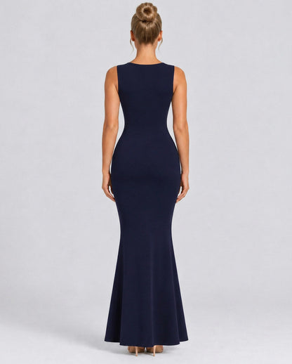 Cowl Neck Mermaid Maxi Dress