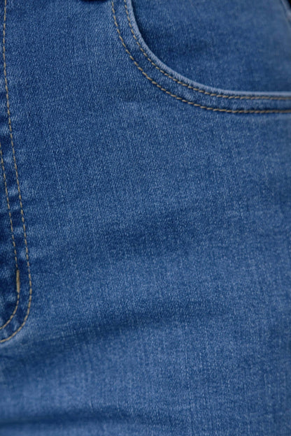 Denim High Rise Wide Leg Pants