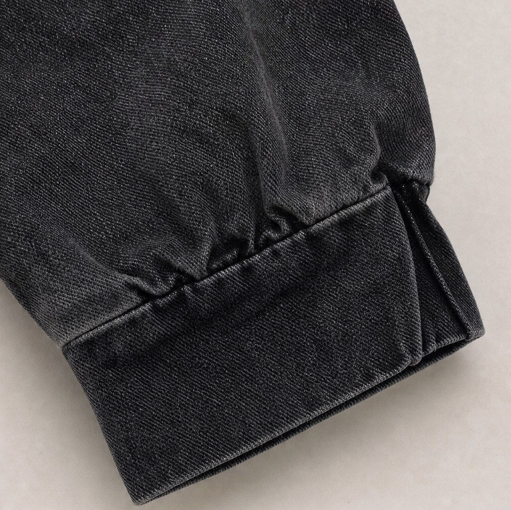 Denim Oversized Long Sleeve Hooded Jacket
