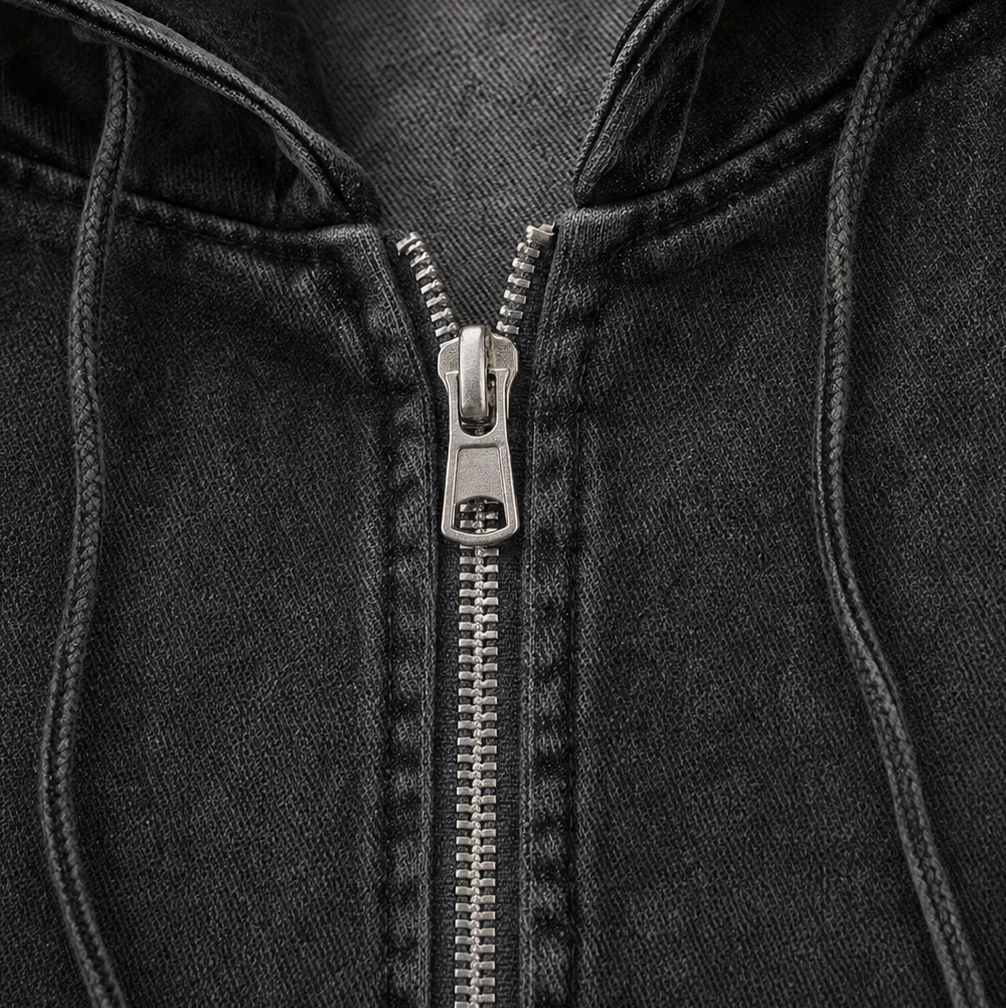 Denim Oversized Long Sleeve Hooded Jacket