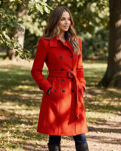 Double Breasted Belted Trench Coat