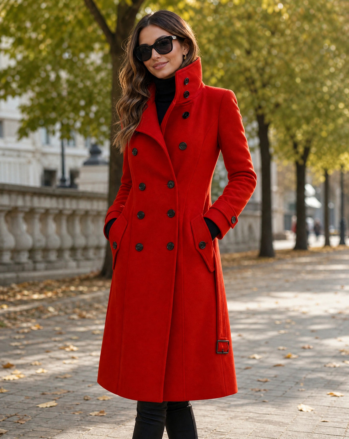 Double Breasted Belted Trench Coat