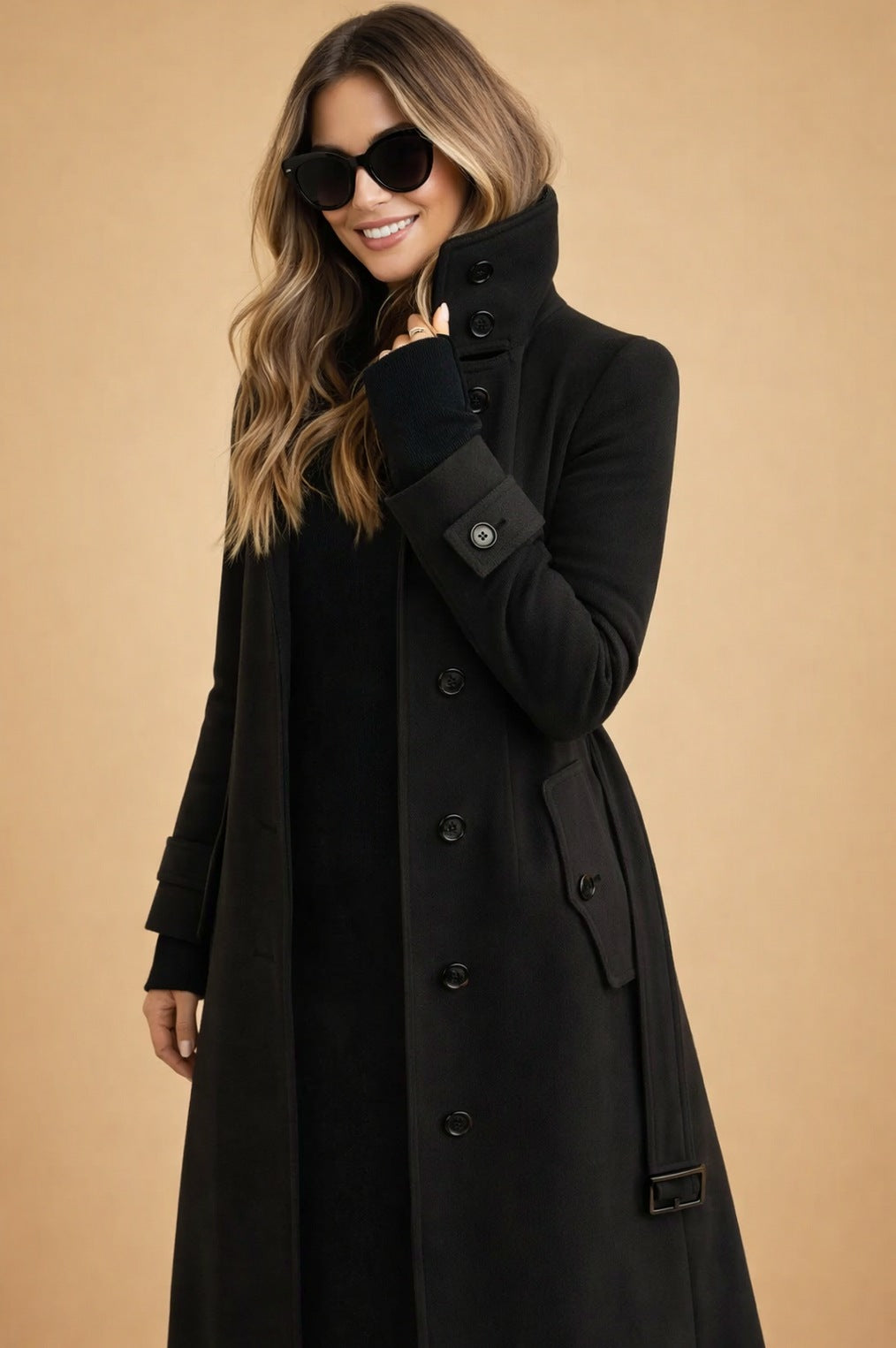 Double Breasted Belted Trench Coat