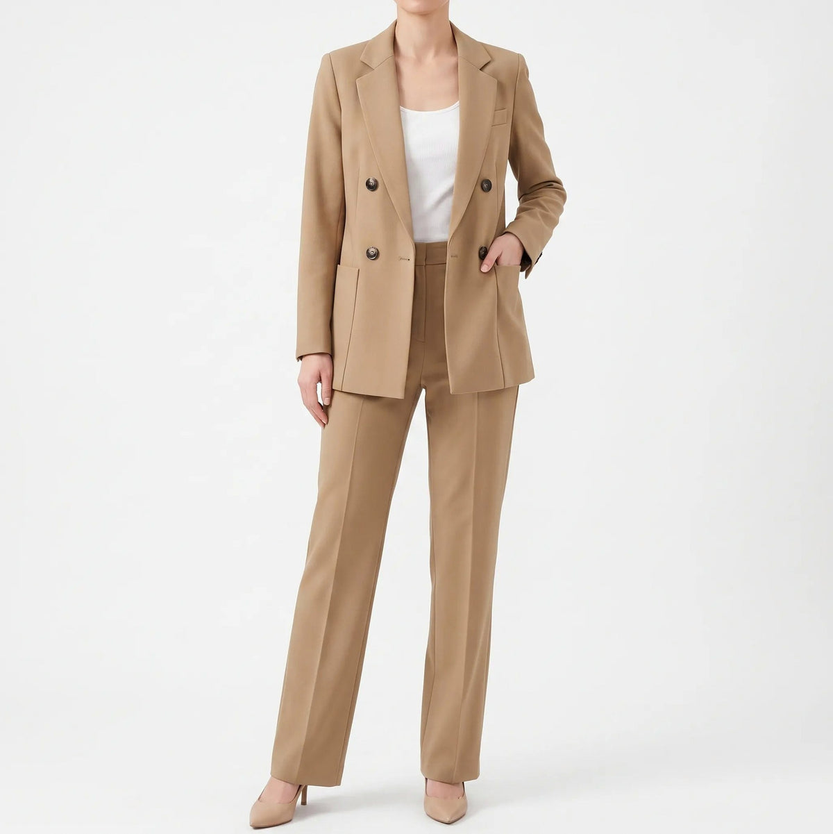 Double Breasted Blazer and Pants Set