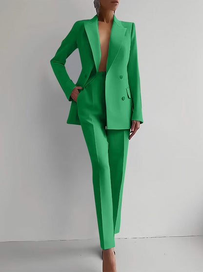 Double Breasted Blazer Two Piece Set