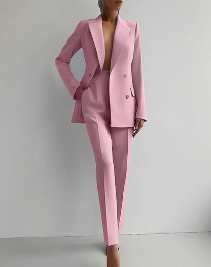 Double Breasted Blazer Two Piece Set
