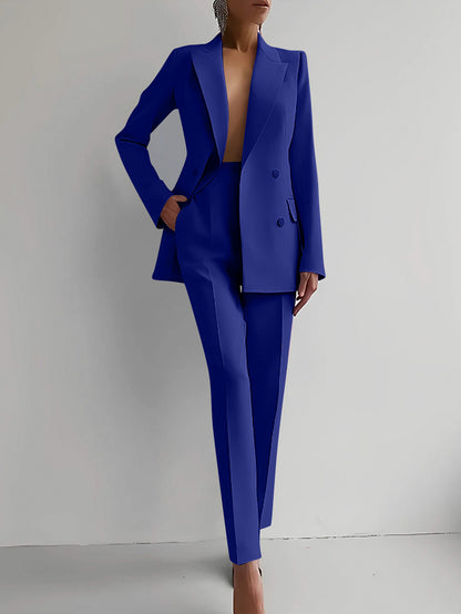 Double Breasted Blazer Two Piece Set