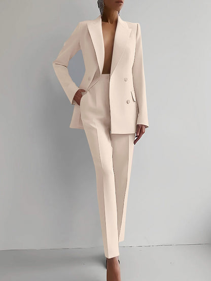 Double Breasted Blazer Two Piece Set
