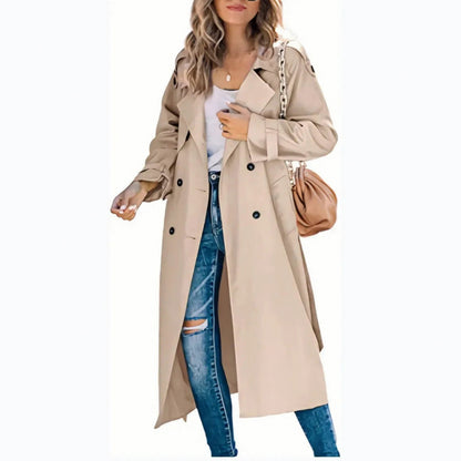 Double Breasted Long Trench Coat