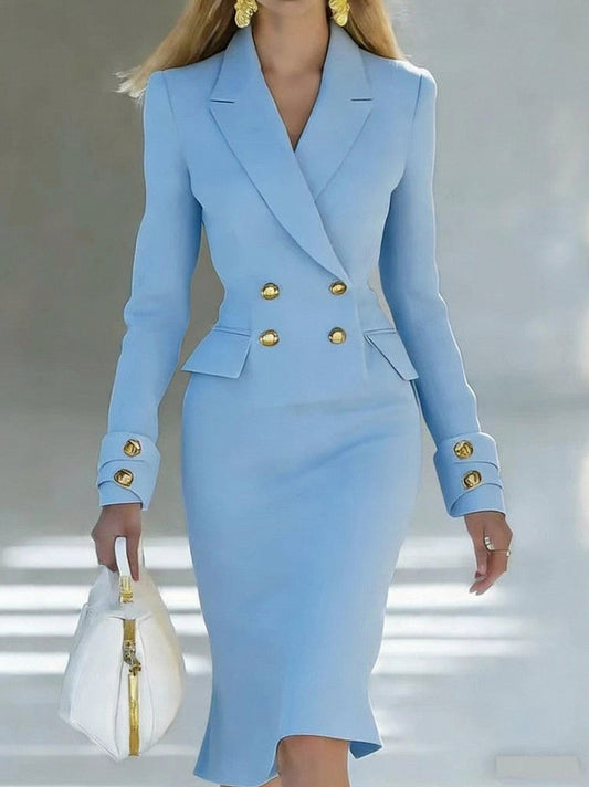 Double Breasted Midi Blazer Dress